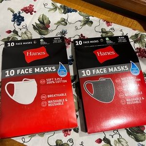 18 Hanes cotton face mask black and white one size fits most